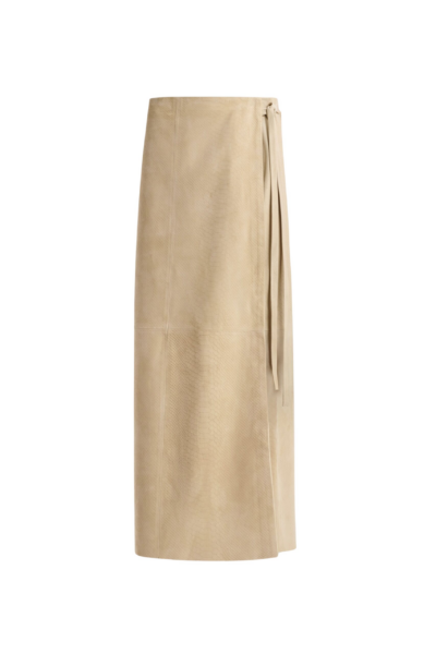Nour Hammour Skirts Color | Wrap Soft Suede Skirt luxury leather Skirts from Luxury Shoes 