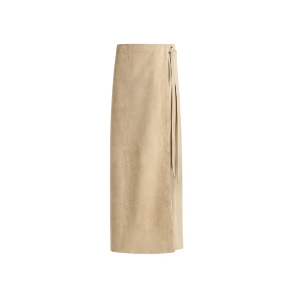 Nour Hammour Skirts Color | Wrap Soft Suede Skirt luxury leather Skirts from Luxury Shoes 