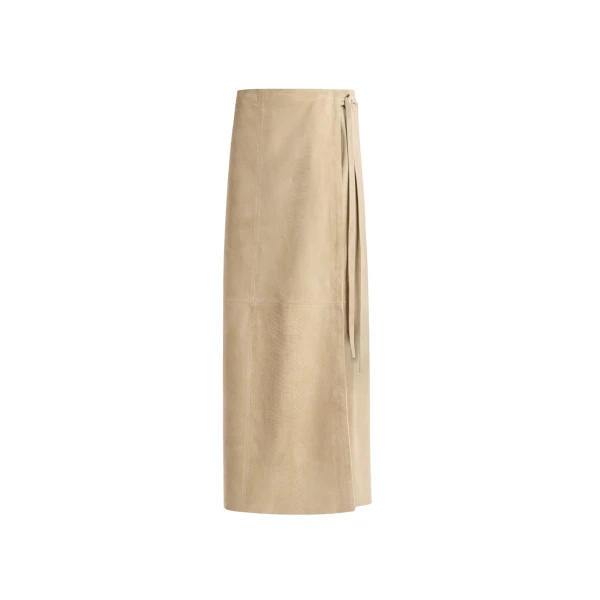 Nour Hammour Skirts Color | Wrap Soft Suede Skirt luxury leather Skirts from Luxury Shoes 
