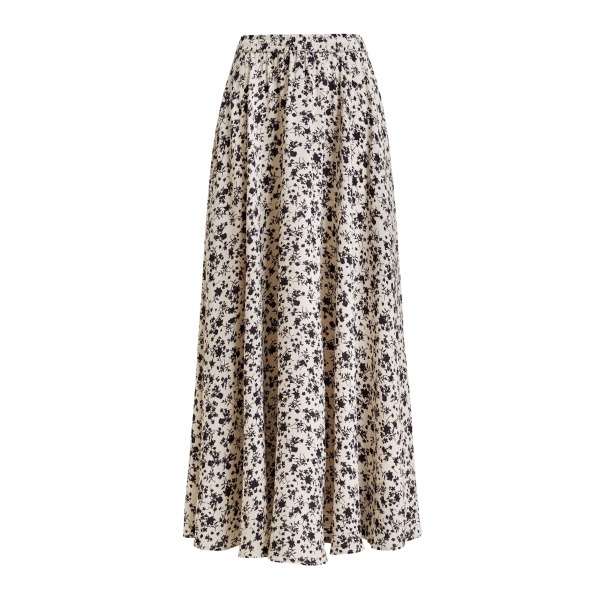 Essentiel Antwerp Off-white and black floral maxi skirt - Essentiel Antwerp Skirts - Colorful Belgian Design - Shop at Luxury Shoes 