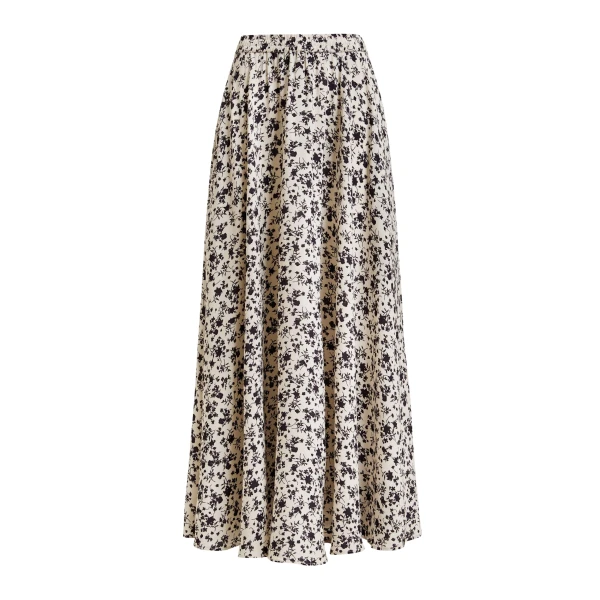Essentiel Antwerp Off-white and black floral maxi skirt - Essentiel Antwerp Skirts - Colorful Belgian Design - Shop at Luxury Shoes 