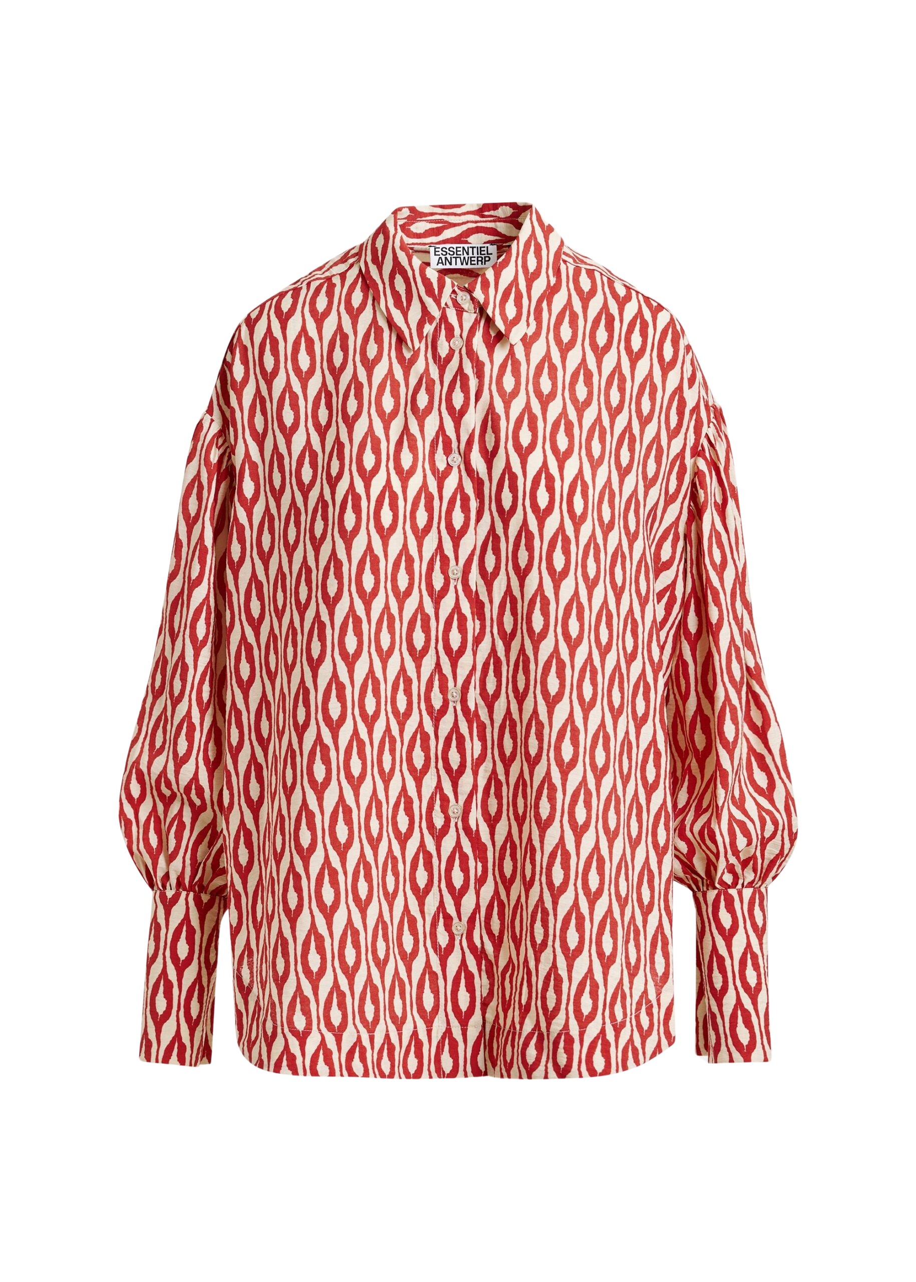 Essentiel Antwerp Orange and beige printed shirt