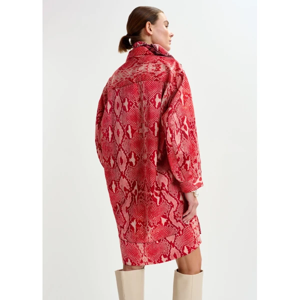 Essentiel Antwerp Red and orange snakeprint minidress - Essentiel Antwerp Dresses - Colorful Belgian Design - Shop at Luxury Shoes 