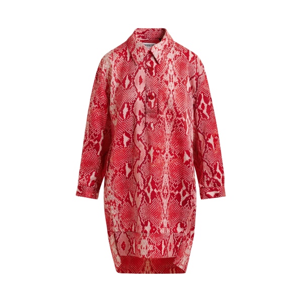 Essentiel Antwerp Red and orange snakeprint minidress - Essentiel Antwerp Dresses - Colorful Belgian Design - Shop at Luxury Shoes 