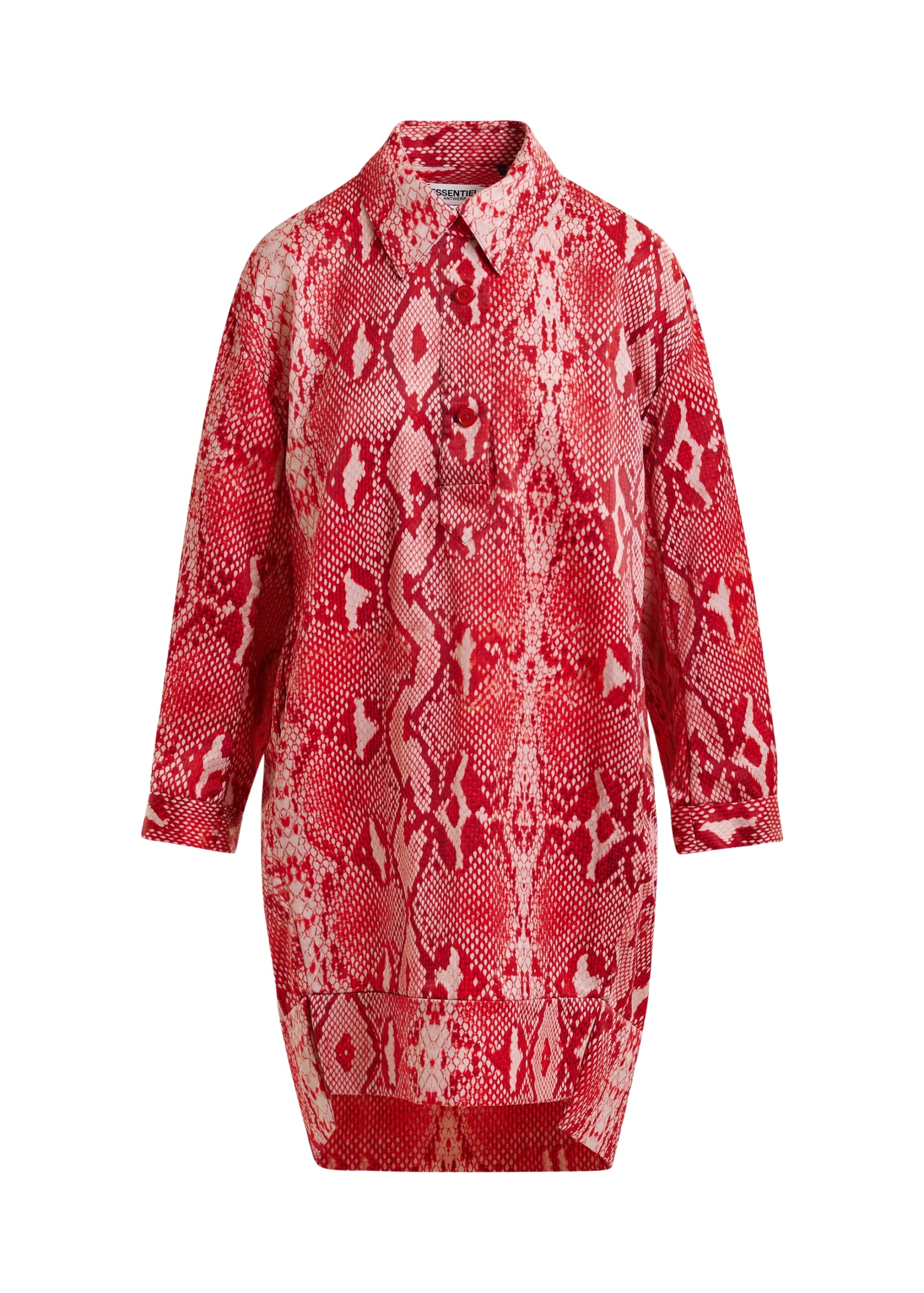 Essentiel Antwerp Red and orange snakeprint minidress Dress