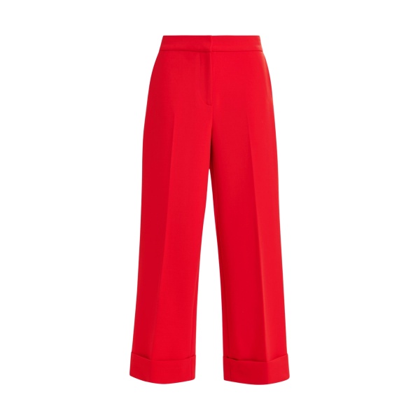 Essentiel Antwerp Red cropped pants with folded cuffs - Essentiel Antwerp Pants - Colorful Belgian Design - Shop at Luxury Shoes 