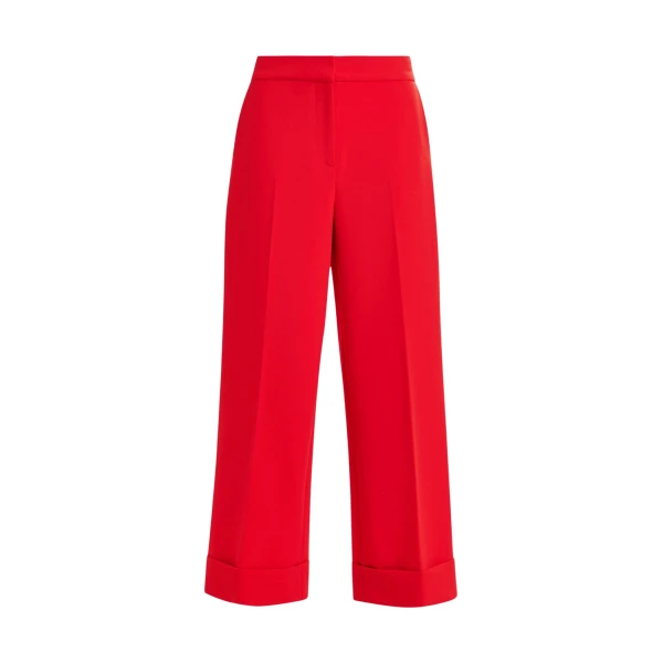Essentiel Antwerp Red cropped pants with folded cuffs - Essentiel Antwerp Pants - Colorful Belgian Design - Shop at Luxury Shoes 