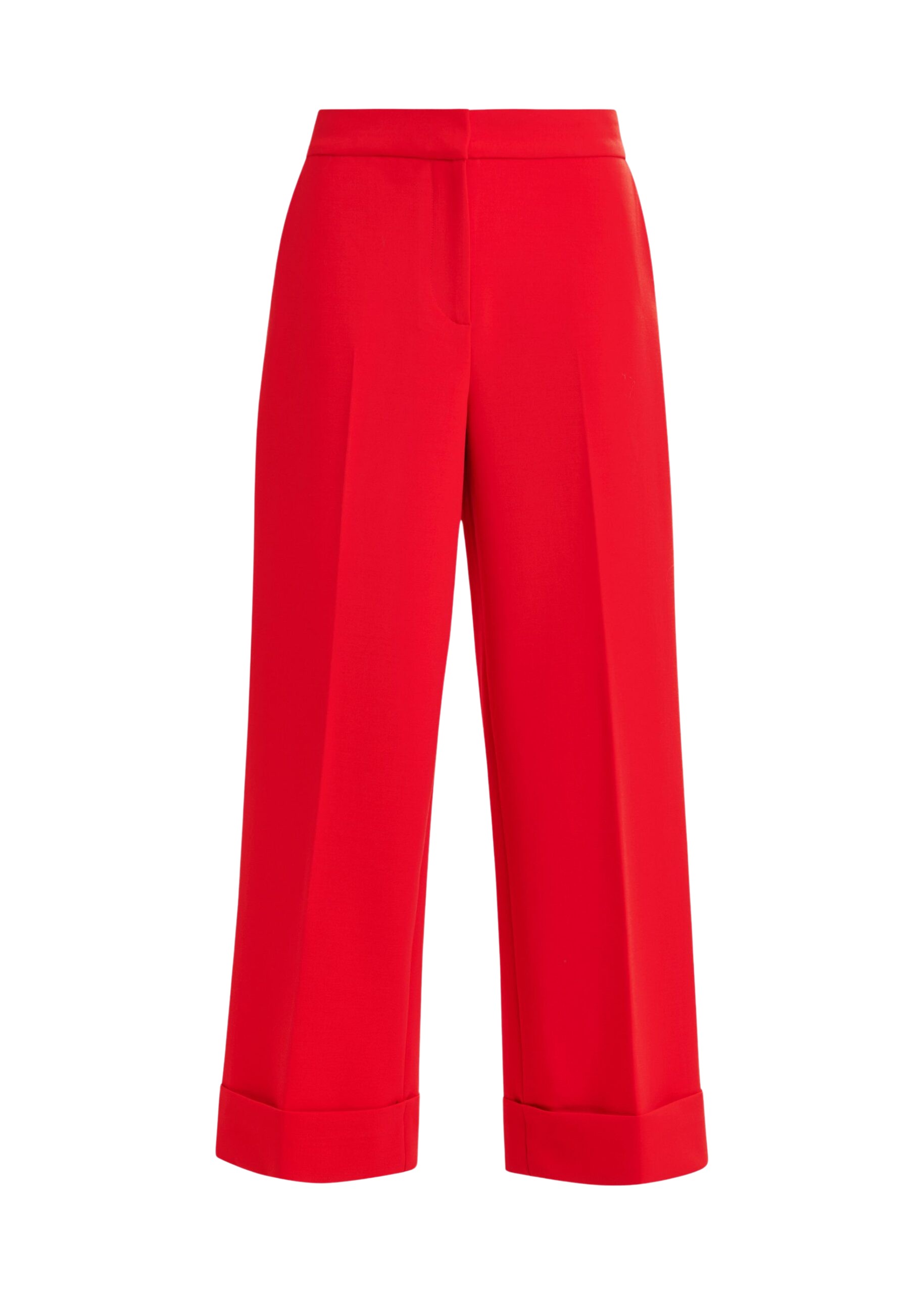 Essentiel Antwerp Red cropped pants with folded cuffs - Essentiel Antwerp Pants - Colorful Belgian Design - Shop at Luxury Shoes 