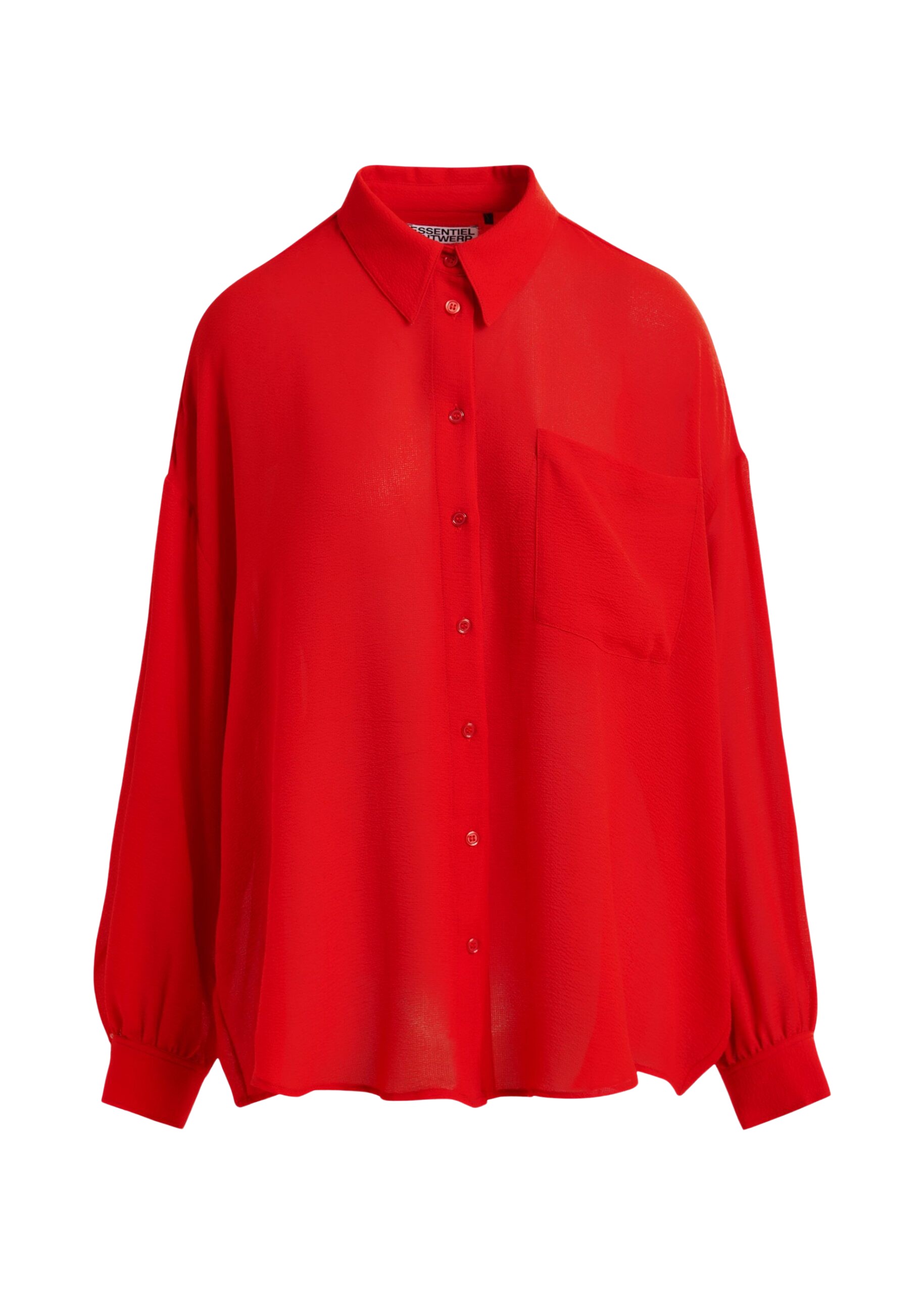 Essentiel Antwerp Red fuffle-sleeve shirt