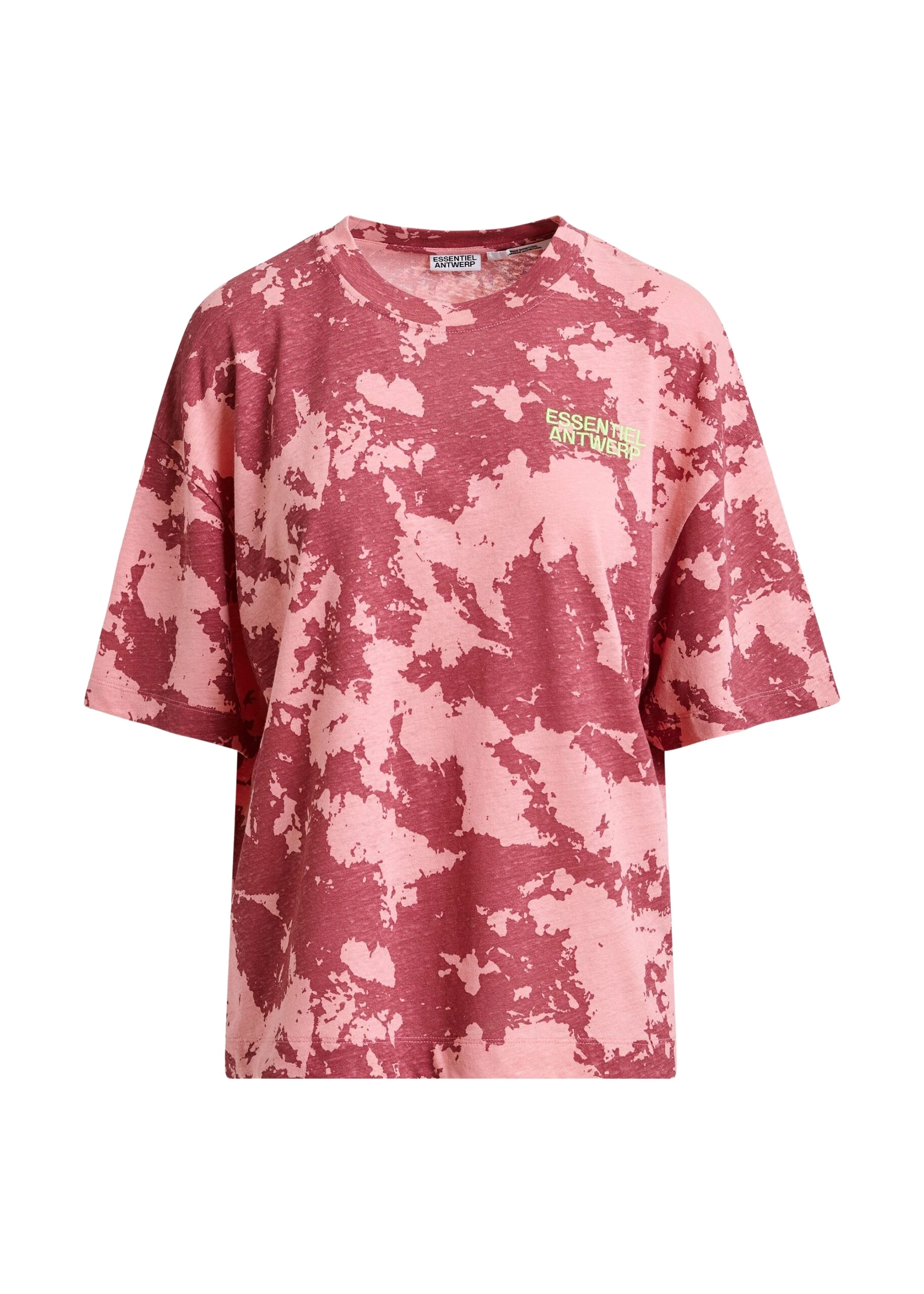 Red-pink-and-yellow-oversized-cotton-linen-blend-T-shirt-with-embroidery-Essentiel-Antwerp-Shirts-scaled19236_nobg Essentiel Antwerp Red