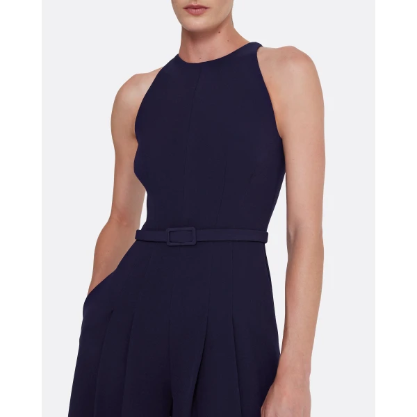 Safiyaa Althea Jumpsuit in Azurite - Safiyaa Jumpsuit - Heavy Crepe Cape Gown - Shop at Luxury Shoes 