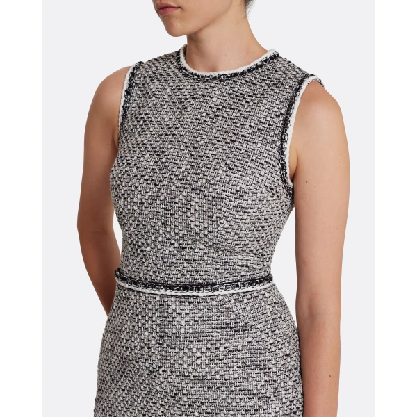 Safiyaa Andrea Midi Dress in Greyscale - Safiyaa Dresses - Heavy Crepe Cape Gown - Shop at Luxury Shoes 