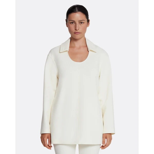 Safiyaa Giovanna Top in Ivory - Safiyaa Tops - Heavy Crepe Cape Gown - Shop at Luxury Shoes 