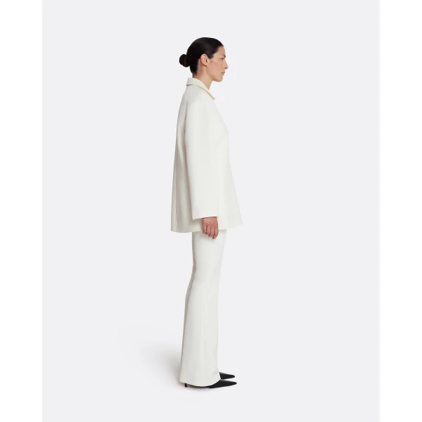 Safiyaa Giovanna Top in Ivory - Safiyaa Tops - Heavy Crepe Cape Gown - Shop at Luxury Shoes 