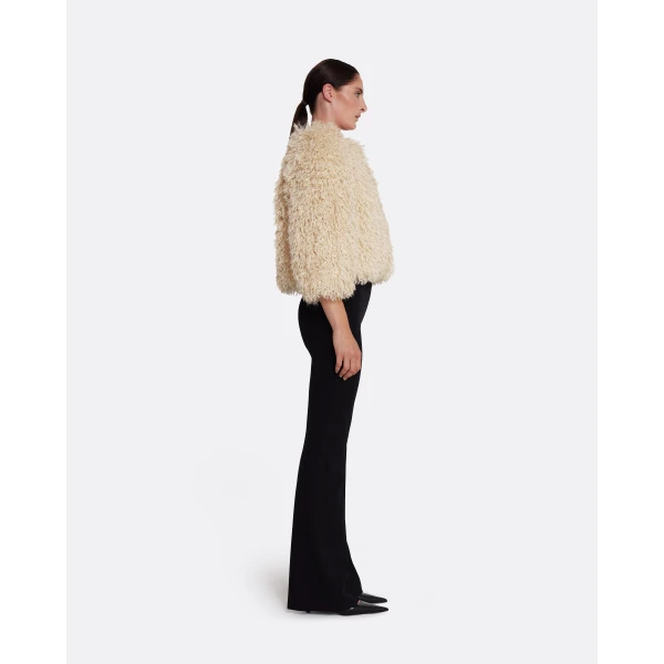 Safiyaa Ivy Jacket in Stone - Safiyaa Jackets - Heavy Crepe Cape Gown - Shop at Luxury Shoes 