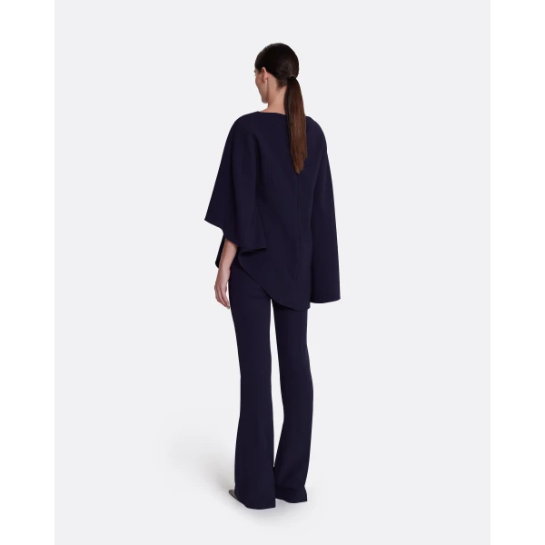 Safiyaa Marcella Top in Azurite - Safiyaa Tops - Heavy Crepe Cape Gown - Shop at Luxury Shoes 