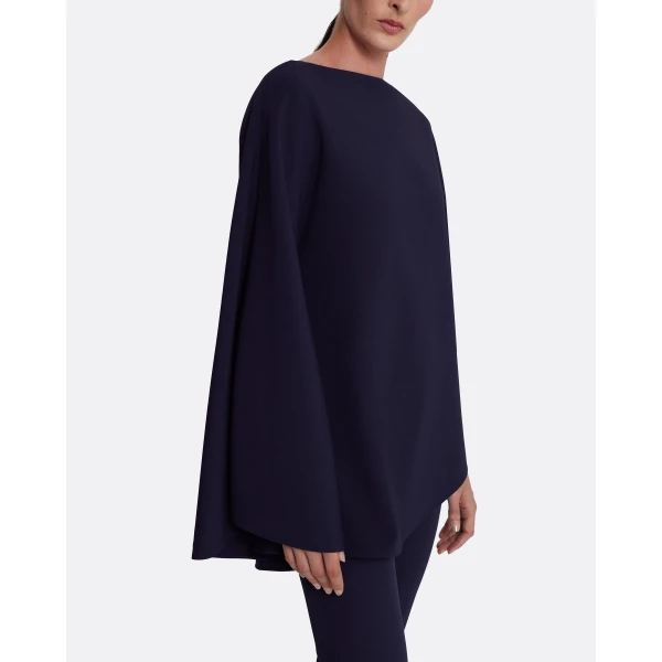 Safiyaa Marcella Top in Azurite - Safiyaa Tops - Heavy Crepe Cape Gown - Shop at Luxury Shoes 