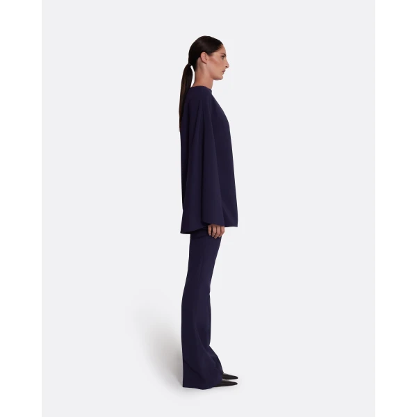 Safiyaa Marcella Top in Azurite - Safiyaa Tops - Heavy Crepe Cape Gown - Shop at Luxury Shoes 