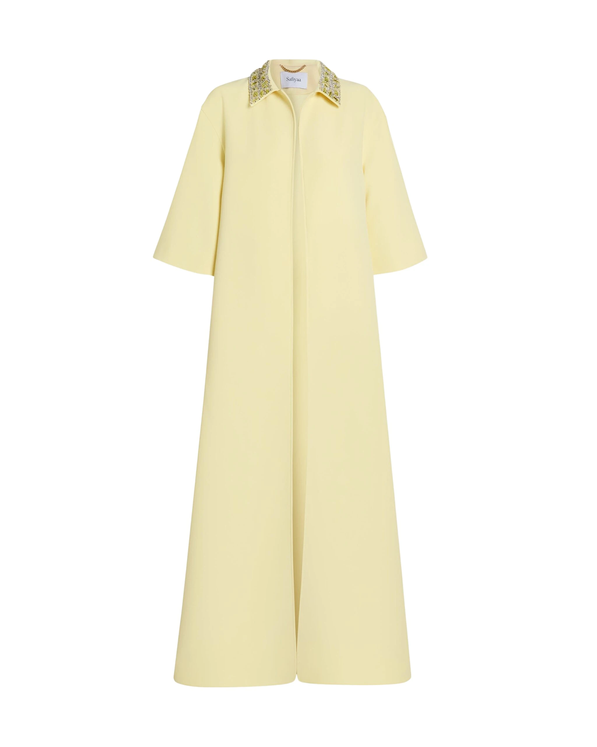 Safiyaa-Ninetta-Jacket-in-Pale-Yellow-with-Gold-Coveti-scaled48738_nobg Safiyaa Ninetta Jacket in Pale Yellow with Gold - Safiyaa Jackets - Heavy Crepe Cape Gown - Shop at Luxury Shoes