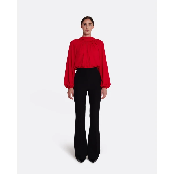 Safiyaa Tilde Top in Azalea Red - Safiyaa Tops - Heavy Crepe Cape Gown - Shop at Luxury Shoes 