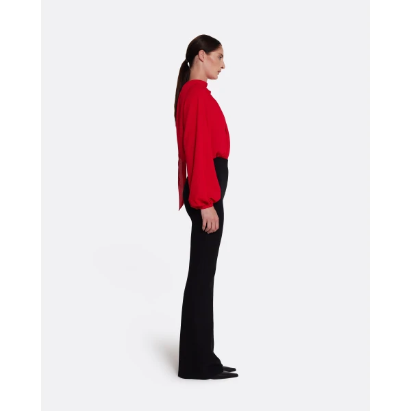 Safiyaa Tilde Top in Azalea Red - Safiyaa Tops - Heavy Crepe Cape Gown - Shop at Luxury Shoes 