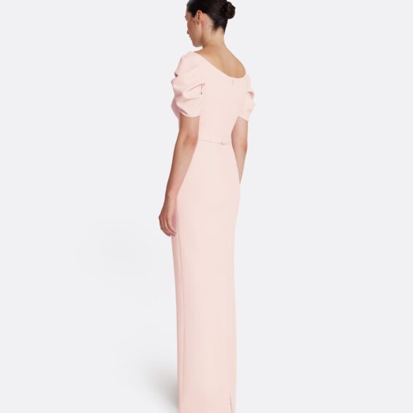Safiyaa Vanna Long Dress in Pale Pink with Gold, view 3
