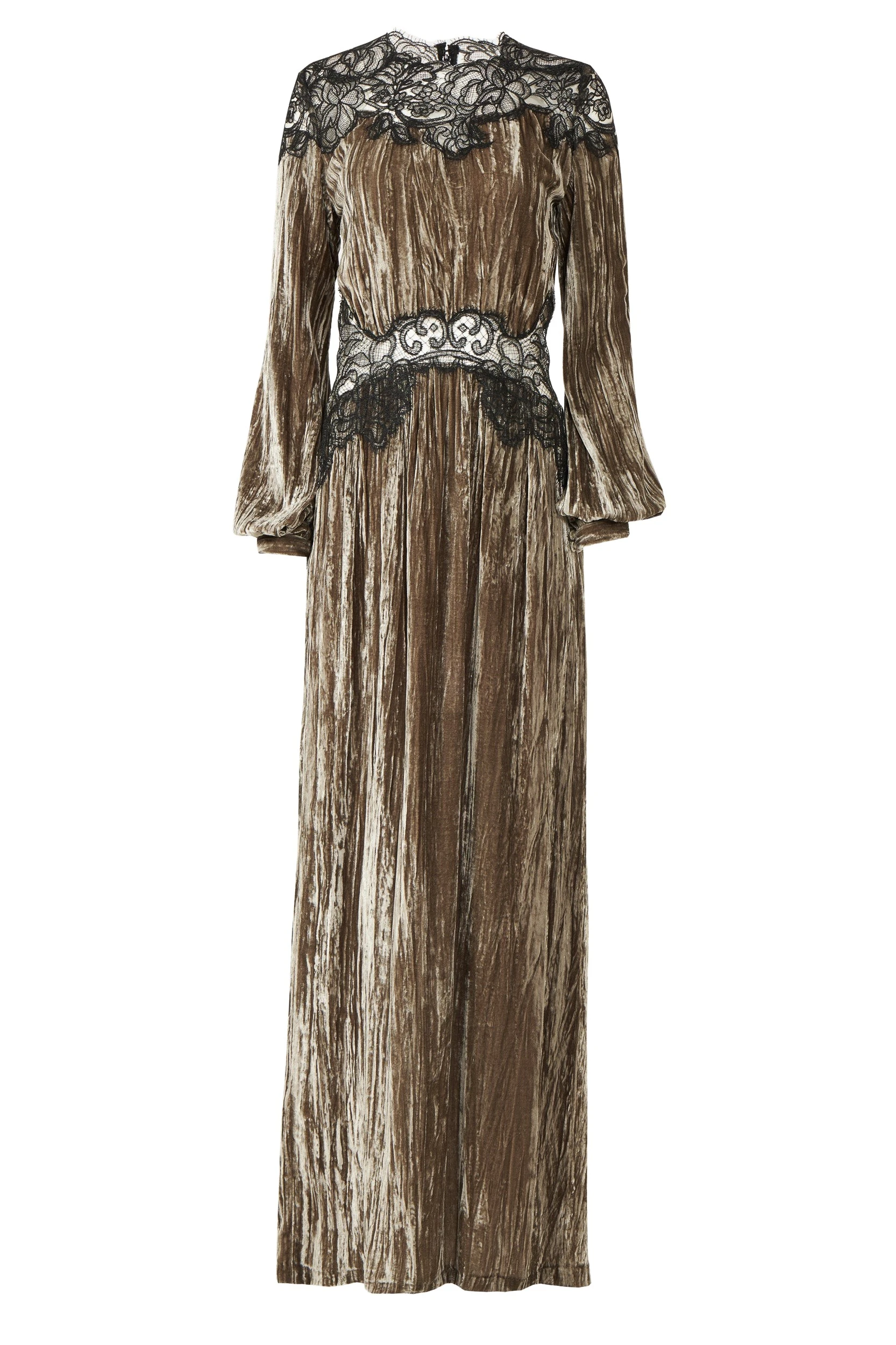 Senna-Plisse-Silk-Velvet-Lace-Gown-Costarellos-Dresses19129_nobg Costarellos Dresses - Romantic Greek Lace - Shop at Luxury Shoes