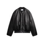 The Frankie Shop Arolla Faux Leather Draped Jacket - Black - Oversized Minimalist Jackets in Black - Shop at Luxury Shoes 