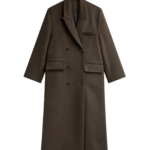 The Frankie Shop Atlin Wool Double-Breasted Coat - Brown - Oversized Minimalist Coats in Brown - Shop at Luxury Shoes 