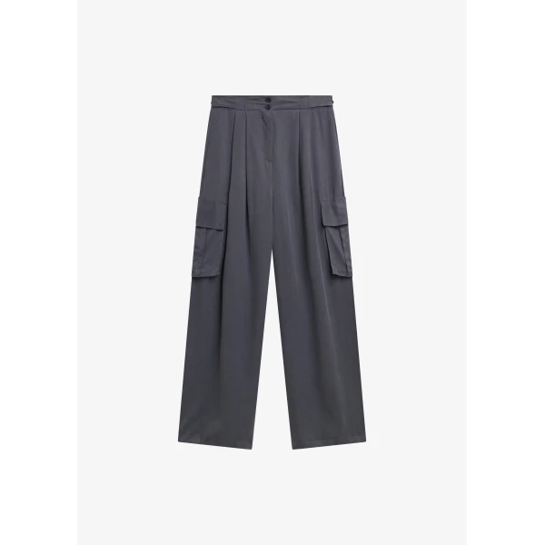 The Frankie Shop Balsta Cargo Pants - Dark Grey - Oversized Minimalist Pants in Grey - Shop at Luxury Shoes 