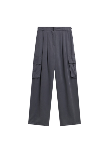 The Frankie Shop Balsta Cargo Pants - Dark Grey - Oversized Minimalist Pants in Grey - Shop at Luxury Shoes 