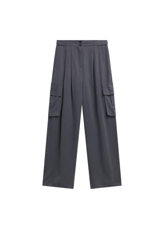 The Frankie Shop Balsta Cargo Pants - Dark Grey - Oversized Minimalist Pants in Grey - Shop at Luxury Shoes 