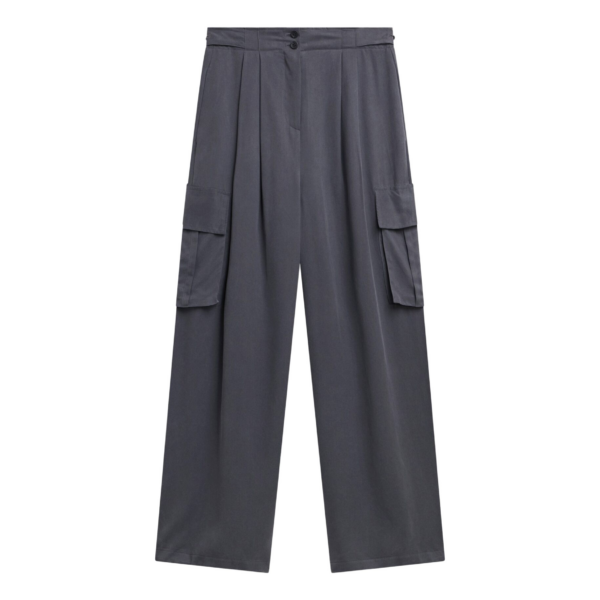 The Frankie Shop Balsta Cargo Pants - Dark Grey - Oversized Minimalist Pants in Grey - Shop at Luxury Shoes 