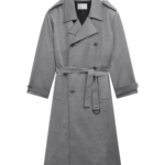 The Frankie Shop Bleecker Trench Coat - Grey Melange - Oversized Minimalist Coats in Grey - Shop at Luxury Shoes 