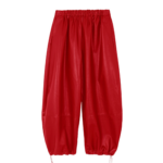 The Frankie Shop Briar Faux Leather Balloon Pants - Red - Oversized Minimalist Pants in Red - Shop at Luxury Shoes 