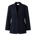 The Frankie Shop Canmore Double Vent Blazer - Navy - Oversized Minimalist Jackets in Blue - Shop at Luxury Shoes 