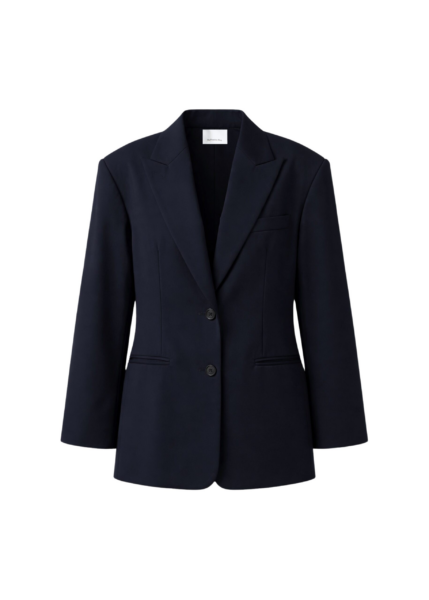 The Frankie Shop Canmore Double Vent Blazer - Navy - Oversized Minimalist Jackets in Blue - Shop at Luxury Shoes 