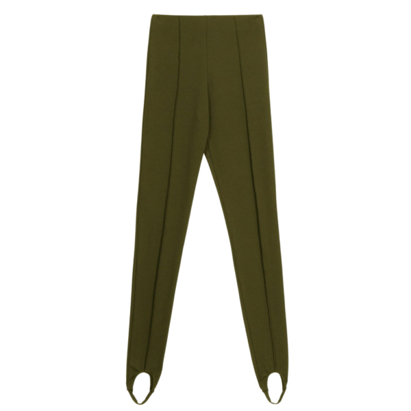 The Frankie Shop Caserta Stirrup Leggings - Olive - Oversized Minimalist Pants in Green - Shop at Luxury Shoes 