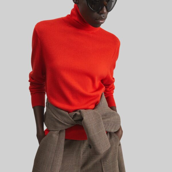 The Frankie Shop Eve Thin Turtleneck Sweater – Red, view 5