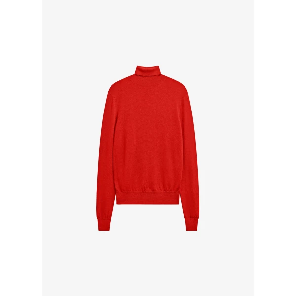 The Frankie Shop Eve Thin Turtleneck Sweater - Red - Oversized Minimalist Knitwear in Red - Shop at Luxury Shoes 