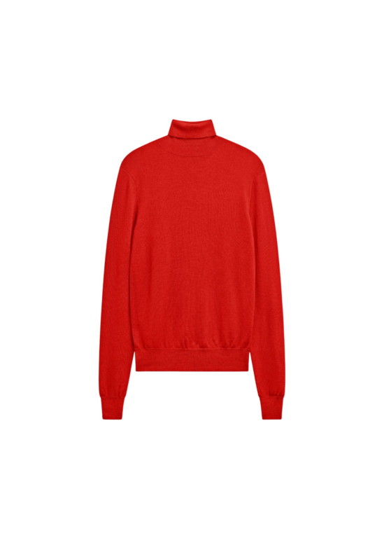 The Frankie Shop Eve Thin Turtleneck Sweater - Red - Oversized Minimalist Knitwear in Red - Shop at Luxury Shoes 