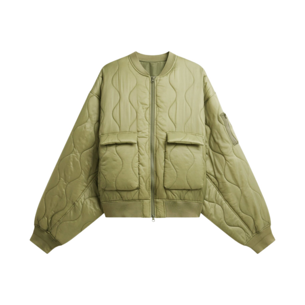 Halsey Quilted Bomber Jacket - Moss Green