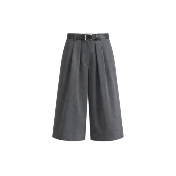 The Frankie Shop Kalvo Belted Bermuda Shorts – Dark Grey