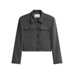 The Frankie Shop Kalvo Boxy Jacket - Dark Grey - Oversized Minimalist Jackets in Grey - Shop at Luxury Shoes 
