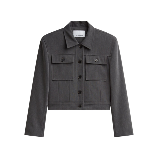 The Frankie Shop Kalvo Boxy Jacket – Dark Grey