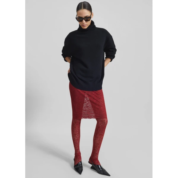 The Frankie Shop Koler Padded Knit Turtleneck - Black - Oversized Minimalist Knitwear in Black - Shop at Luxury Shoes 