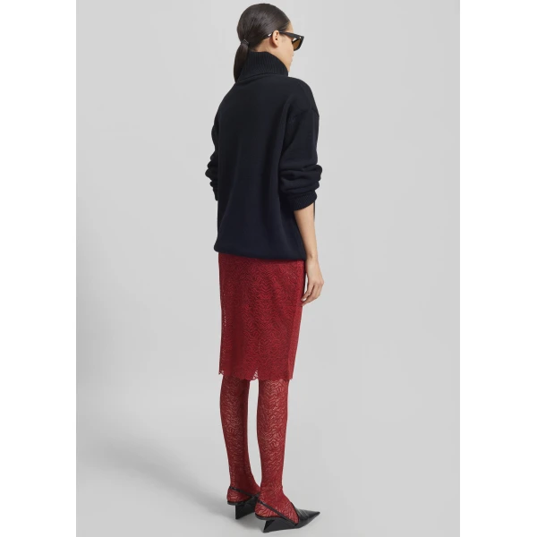 The Frankie Shop Koler Padded Knit Turtleneck - Black - Oversized Minimalist Knitwear in Black - Shop at Luxury Shoes 