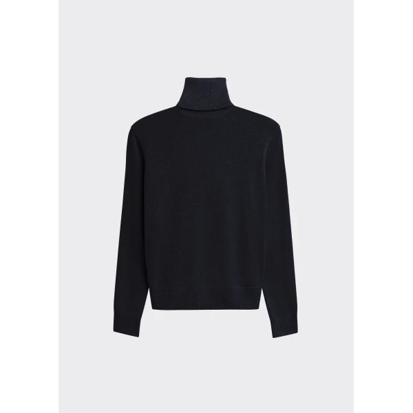 The Frankie Shop Koler Padded Knit Turtleneck - Black - Oversized Minimalist Knitwear in Black - Shop at Luxury Shoes 