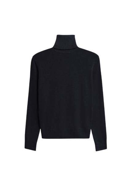 The Frankie Shop Koler Padded Knit Turtleneck - Black - Oversized Minimalist Knitwear in Black - Shop at Luxury Shoes 