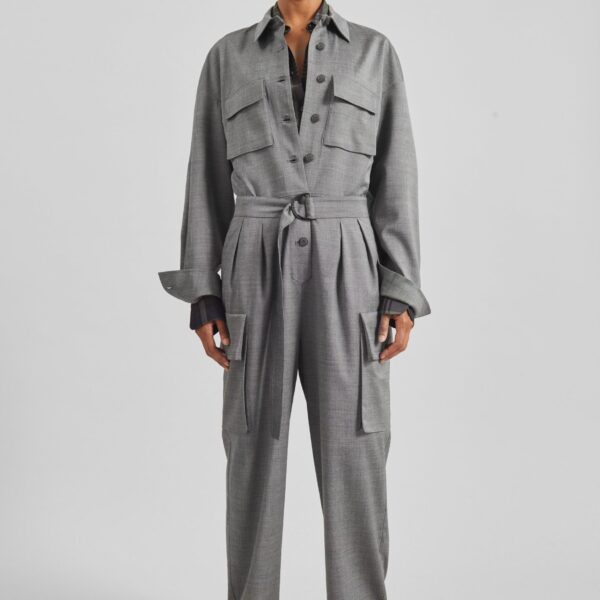 The Frankie Shop Linda Jumpsuit – Grey Melange, view 2